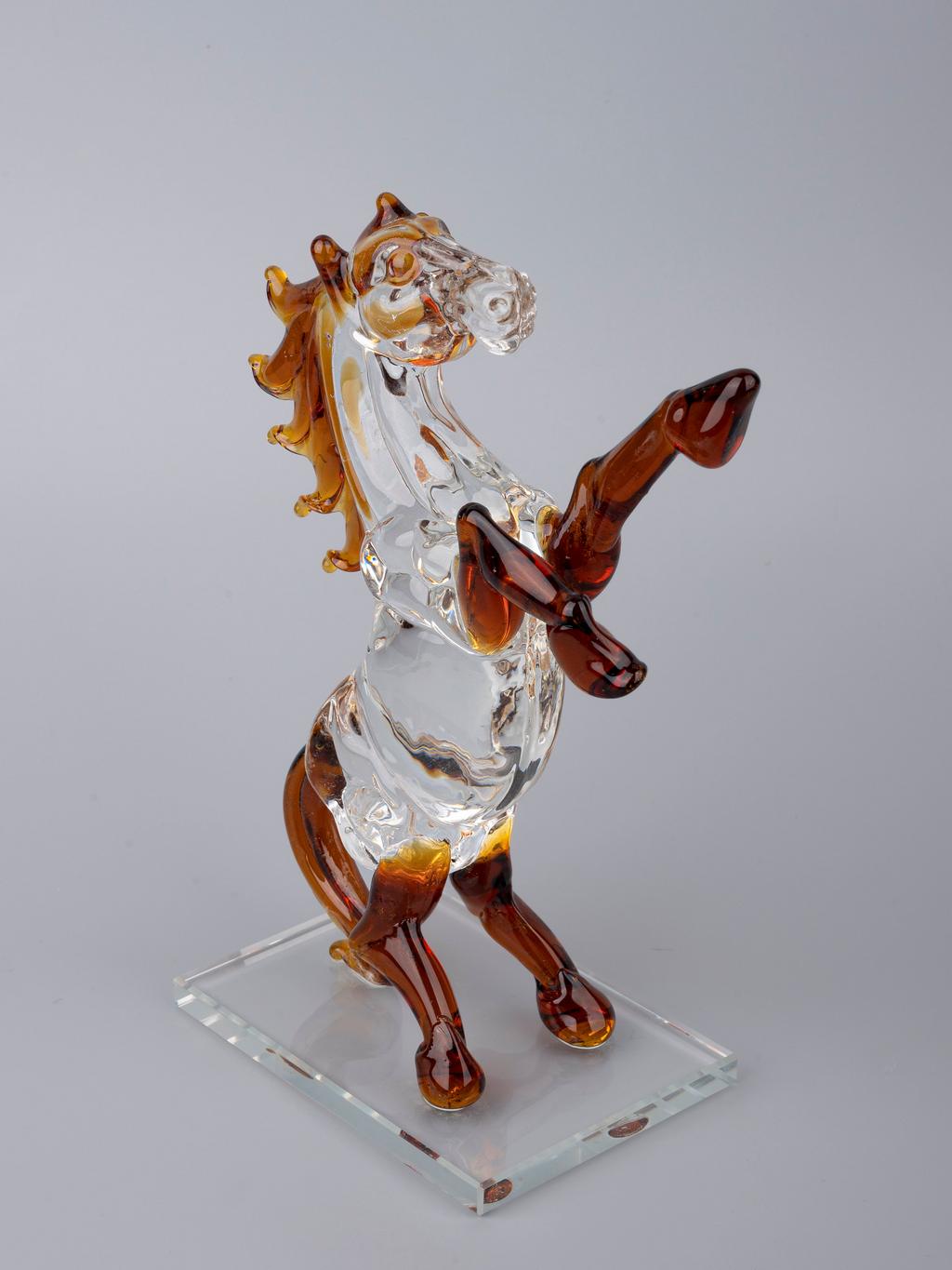 Prancing Horse Glass Decoration Showpiece - 20 inches height