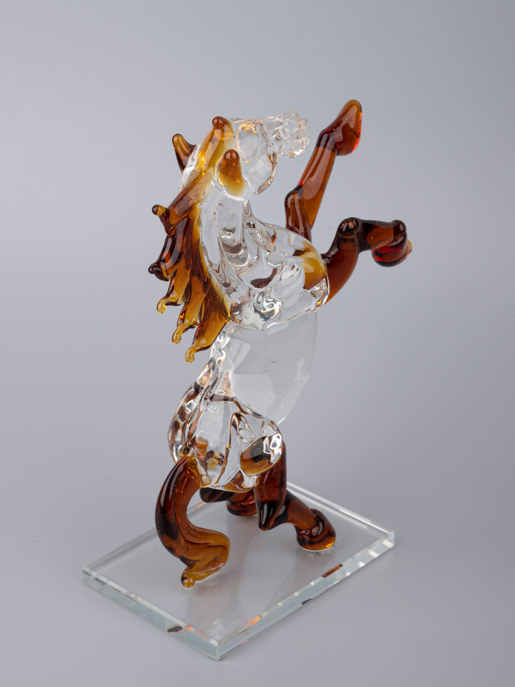 Prancing Horse Glass Decoration Showpiece - 20 inches height