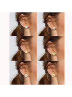 Classic Gold & Crystal Stud Earring Set – 12 Pairs
