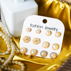 6-Pair Gold-Tone Pearl Earrings for Every Look