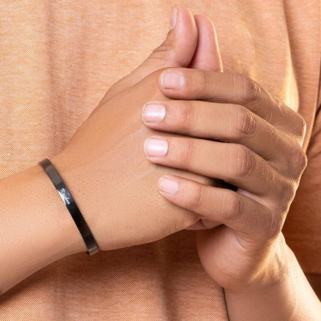 Personalised Cuff Bracelet Gold