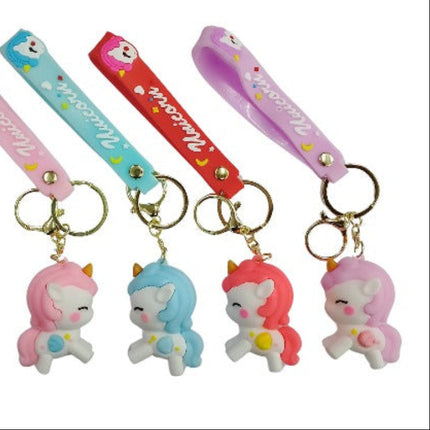 New Unicorn Mix Color Rubber Keychain