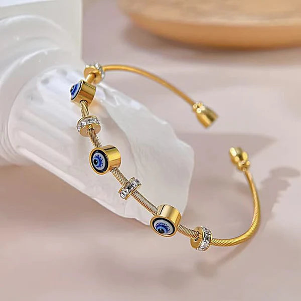 Gold Evil Eye Charm Bracelet