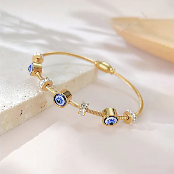 Gold Evil Eye Charm Bracelet