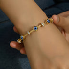 Gold Evil Eye Charm Bracelet