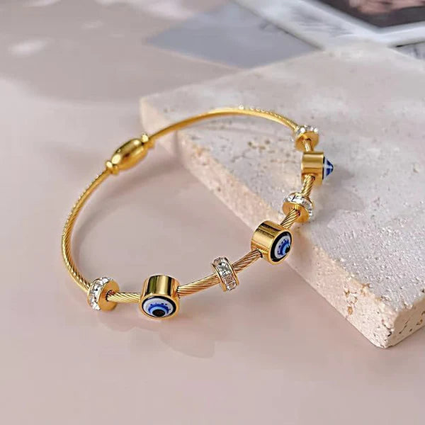Gold Evil Eye Charm Bracelet
