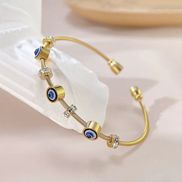 Gold Evil Eye Charm Bracelet