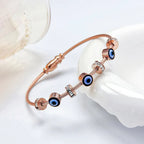 Rose Gold Evil Eye Charm Bracelet