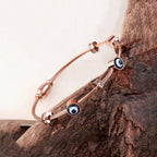 Rose Gold Evil Eye Charm Bracelet