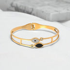 Gold Double Band Evil Eye Bracelet