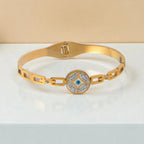Gold Link Evil Eye Bracelet