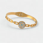 Gold Link Evil Eye Bracelet