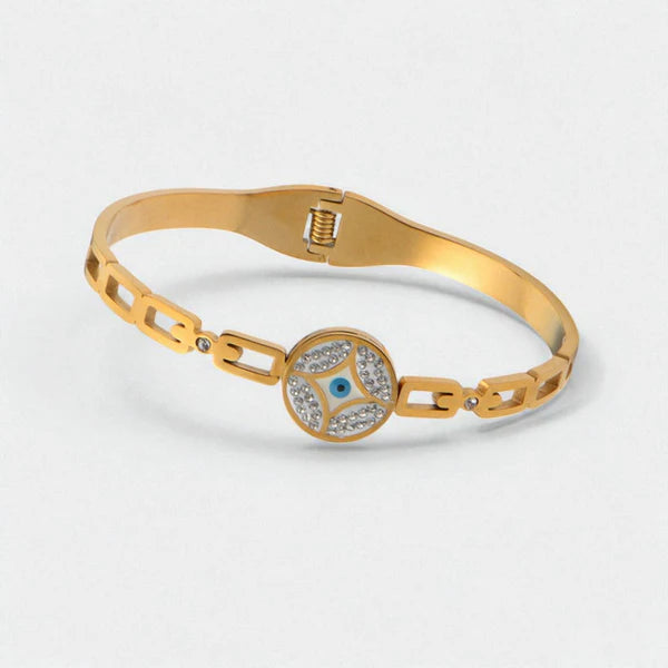 Gold Link Evil Eye Bracelet