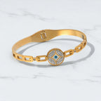 Gold Link Evil Eye Bracelet