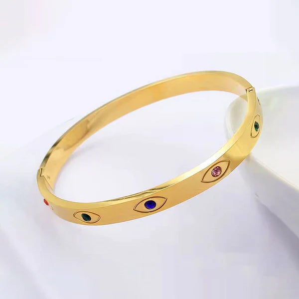 Minimalist Gold Evil Eye Bracelet