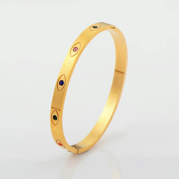 Minimalist Gold Evil Eye Bracelet