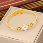 Gold Clover Evil Eye Bracelet