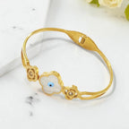 Gold Clover Evil Eye Bracelet