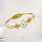 Gold Clover Evil Eye Bracelet