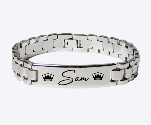 Personalised Chain Bracelet Silver - Main Image