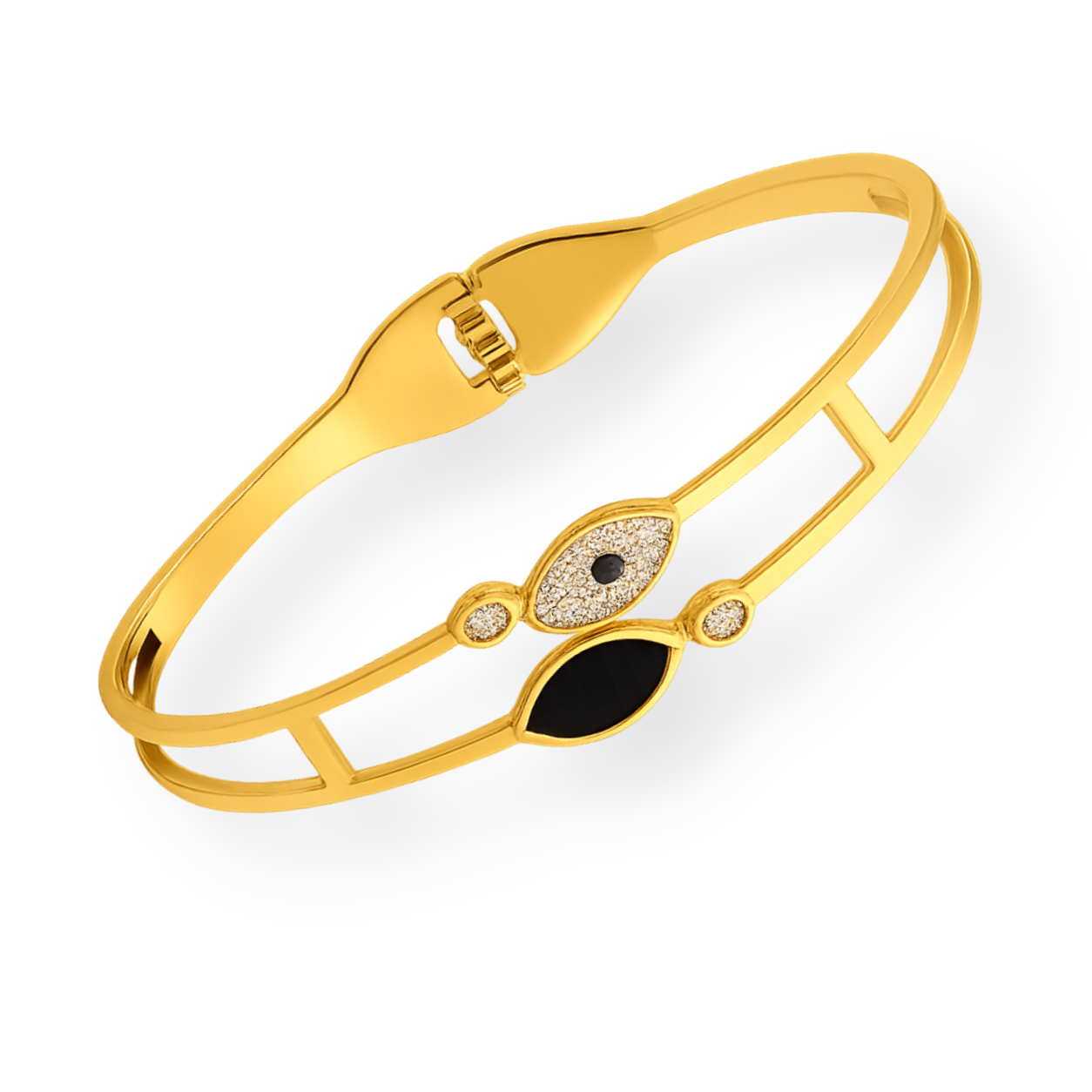 Gold Double Band Evil Eye Bracelet