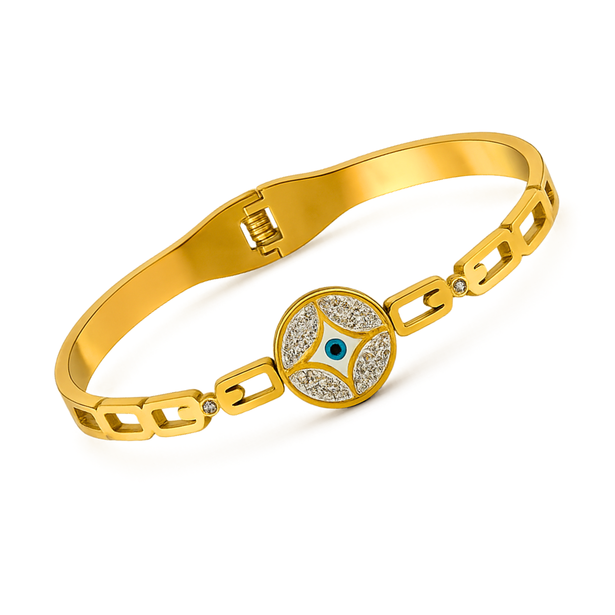 Gold Link Evil Eye Bracelet