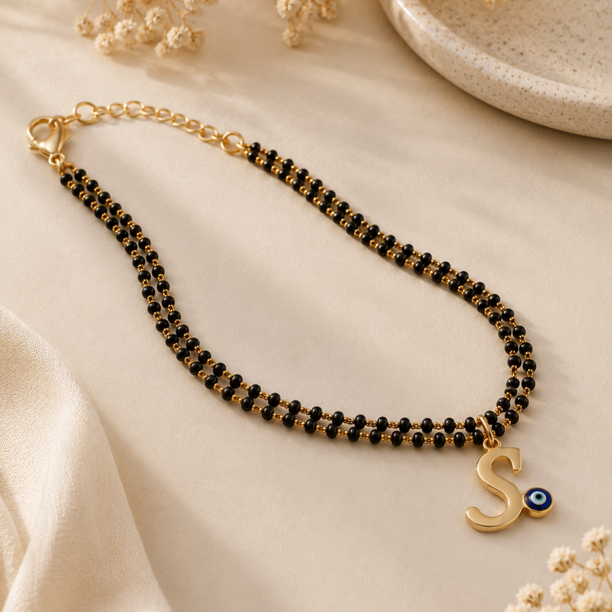 Name Initial Mangalsutra Bracelet