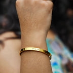Personalised Cuff Bracelet Gold