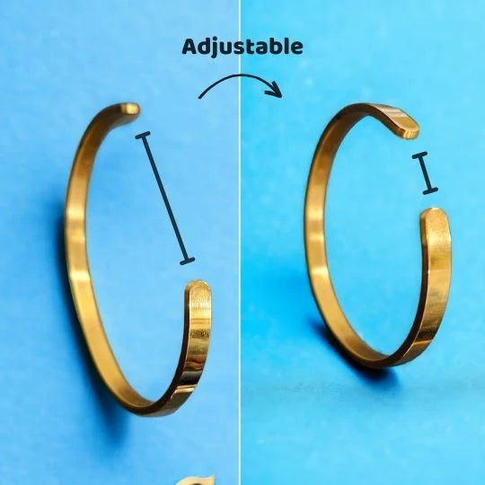 Personalised Cuff Bracelet Gold