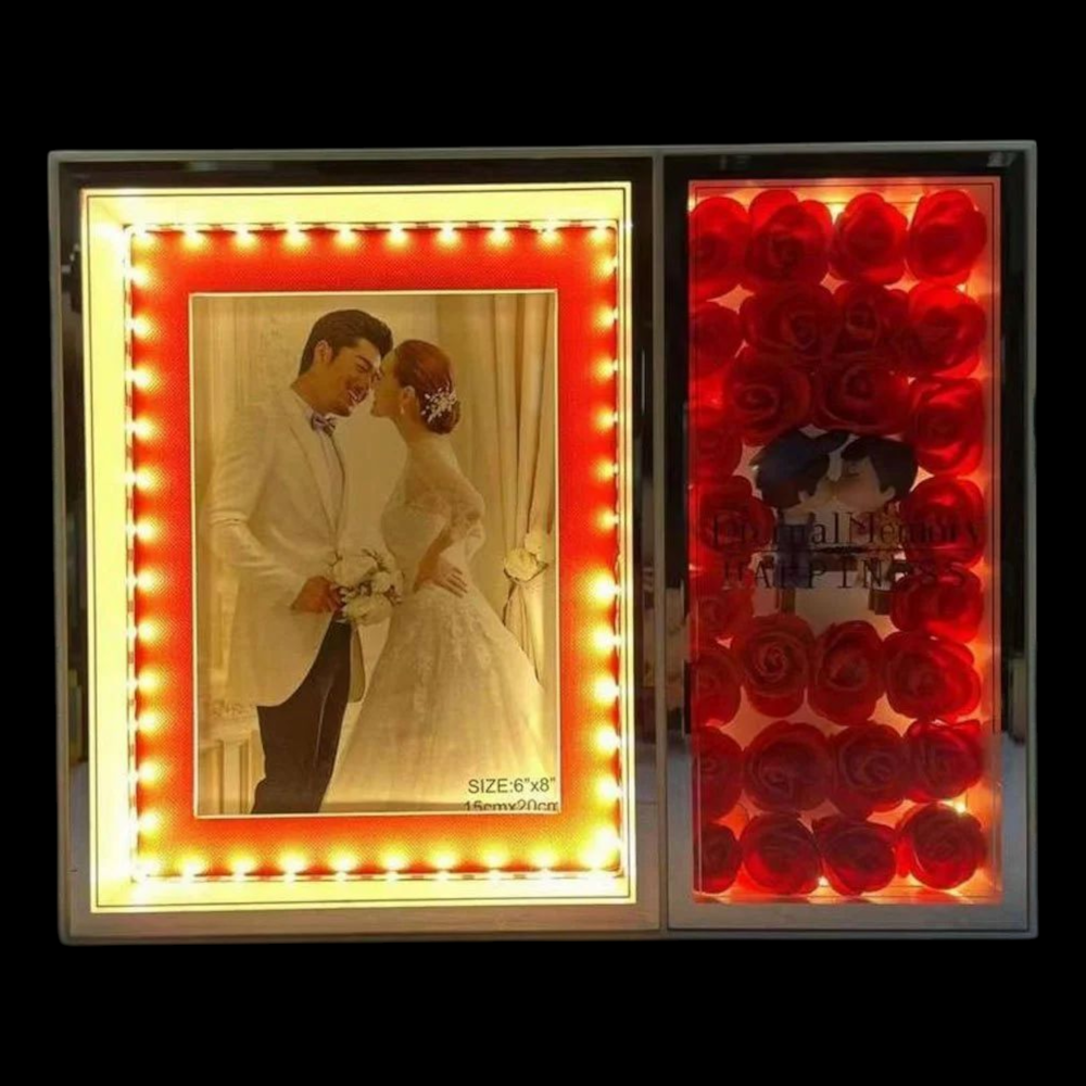 LED Photo Frame with Floral Design ,USB connectivity, Personalized/customized 30 x 45 cm.(Binddas Gifts)