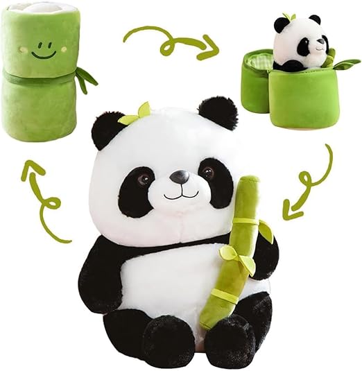 Cute Panda Plush with Bamboo Soft Toy 35cm