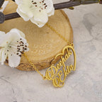 Personalised Half Heart Couple Name Necklace