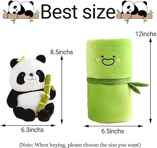 Cute Panda Plush with Bamboo Soft Toy 35cm