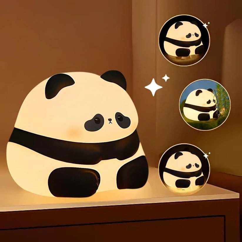 Panda Drinking Milk Silicone Night Lamp