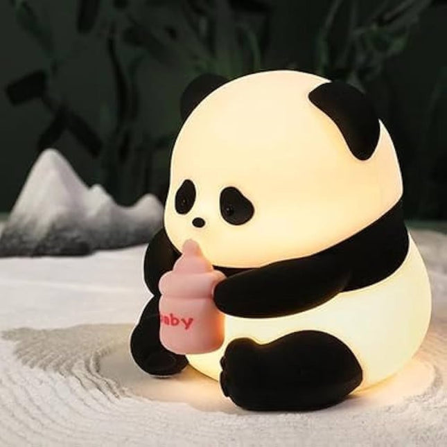 Panda Drinking Milk Silicone Night Lamp