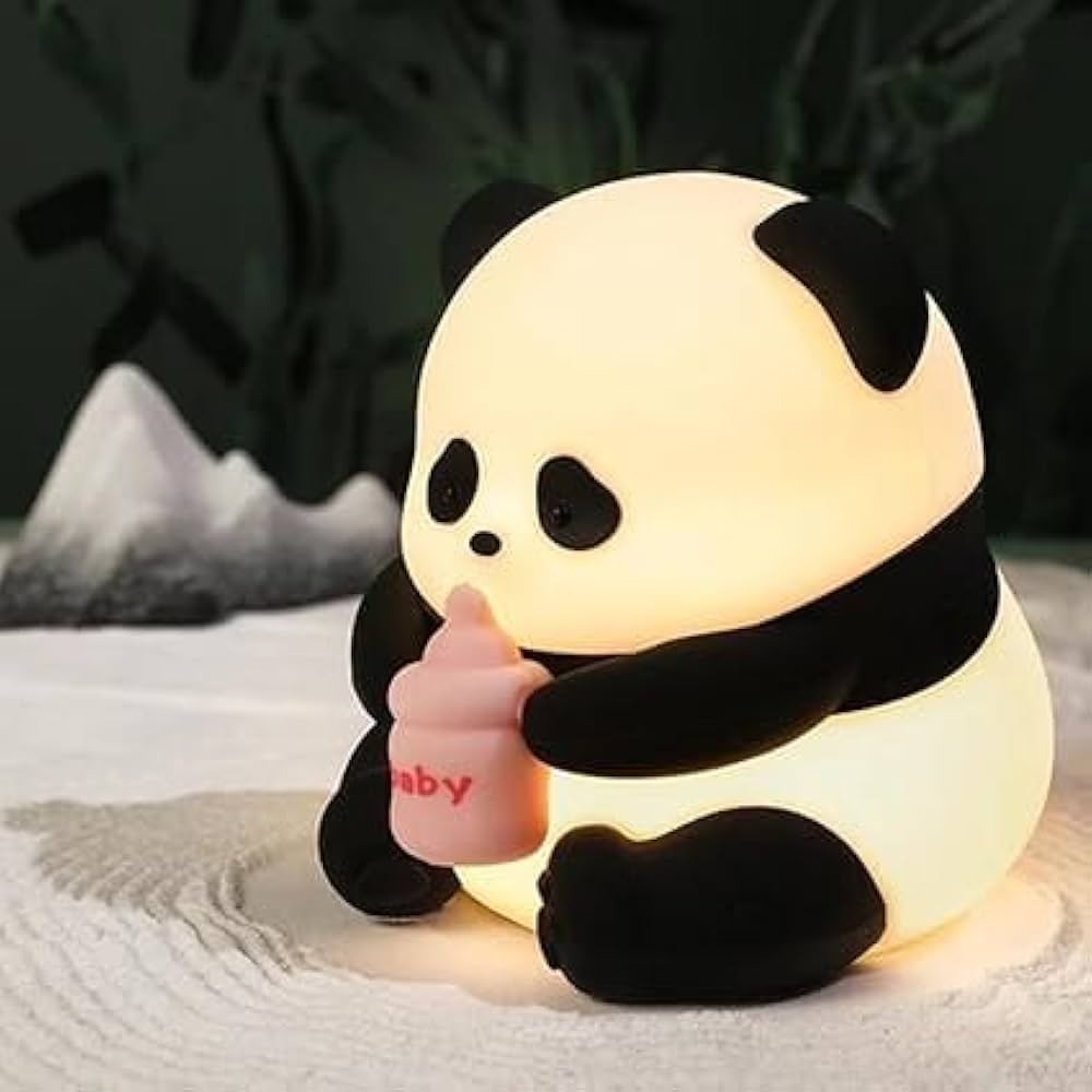 Panda Drinking Milk Silicone Night Lamp