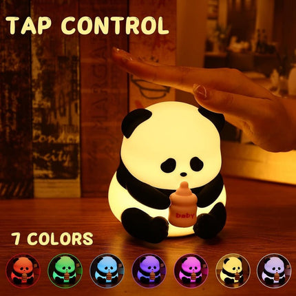 Panda Drinking Milk Silicone Night Lamp