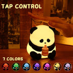 Panda Drinking Milk Silicone Night Lamp