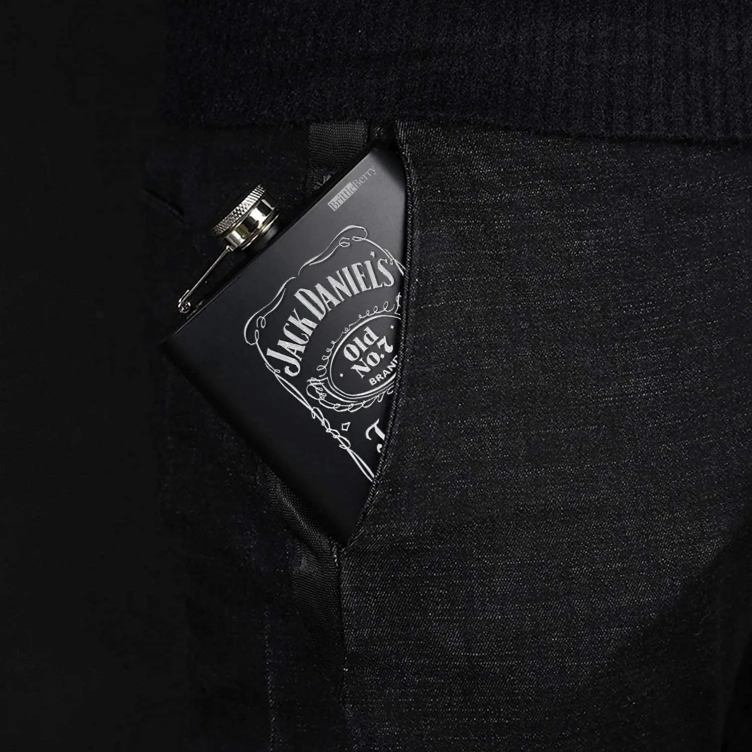 Jack Daniels  Hip flask Matt Finish Stainless Steel