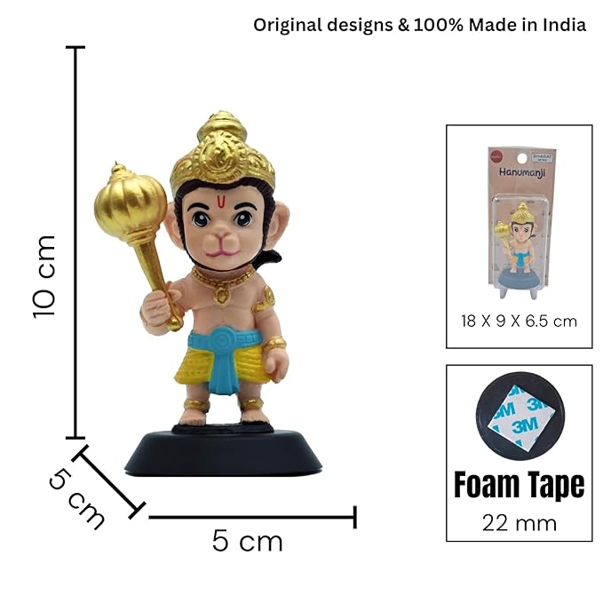 Hanuman Ji Figurine Showpiece for Car Dashboard, Home Office, Pooja Room