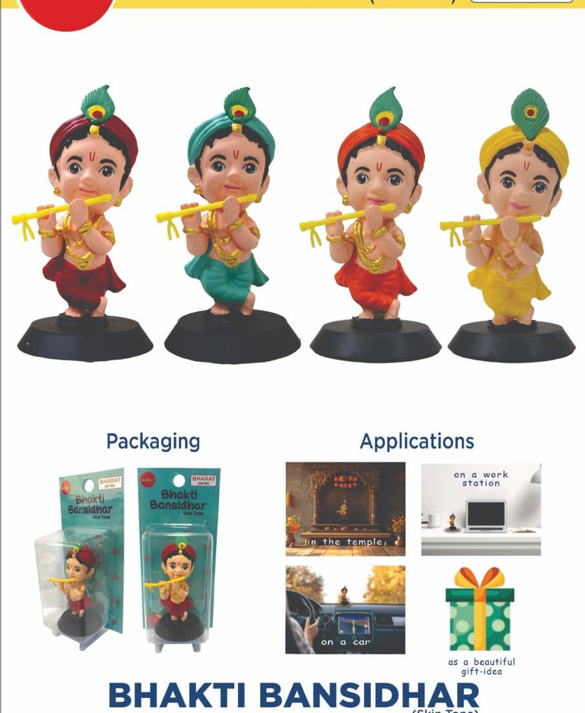 Shri Krishna with Flute Figurine Showpiece for Car Dashboard, Home Office |