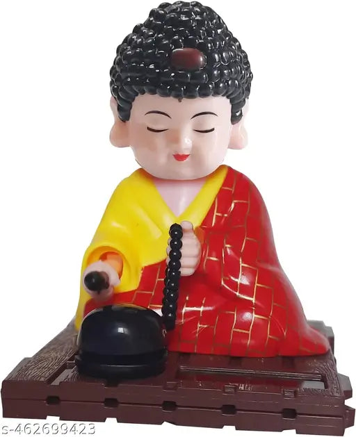 Solar Powered Moving Head & Hand Gautam Buddha Monk Statue (03)