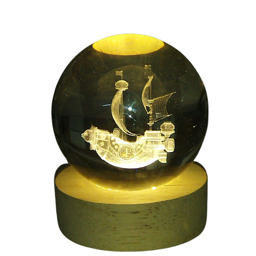 Luffy Boat Crystal Ball Lamp