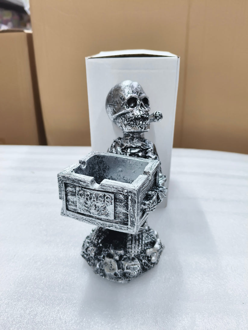 Skull Ashtray : Ceramic Skull Design Ashtray (D)