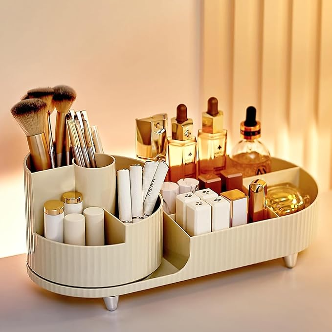 360° Rotating Makeup Organizer For Vanity, Large Capacity for Cosmetics, Cosmetics Skincare Organizers for, Jewelry, Skincare, Bathroom Organizer