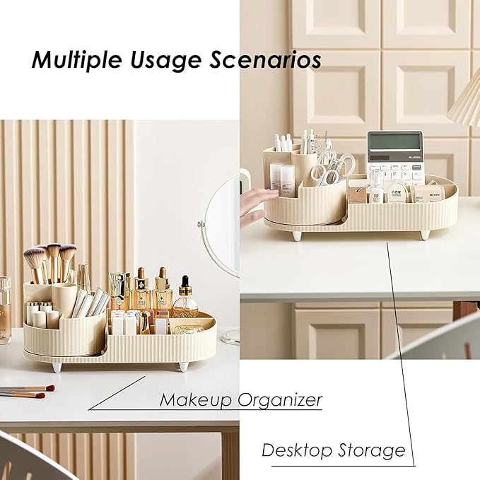 360° Rotating Makeup Organizer For Vanity, Large Capacity for Cosmetics, Cosmetics Skincare Organizers for, Jewelry, Skincare, Bathroom Organizer