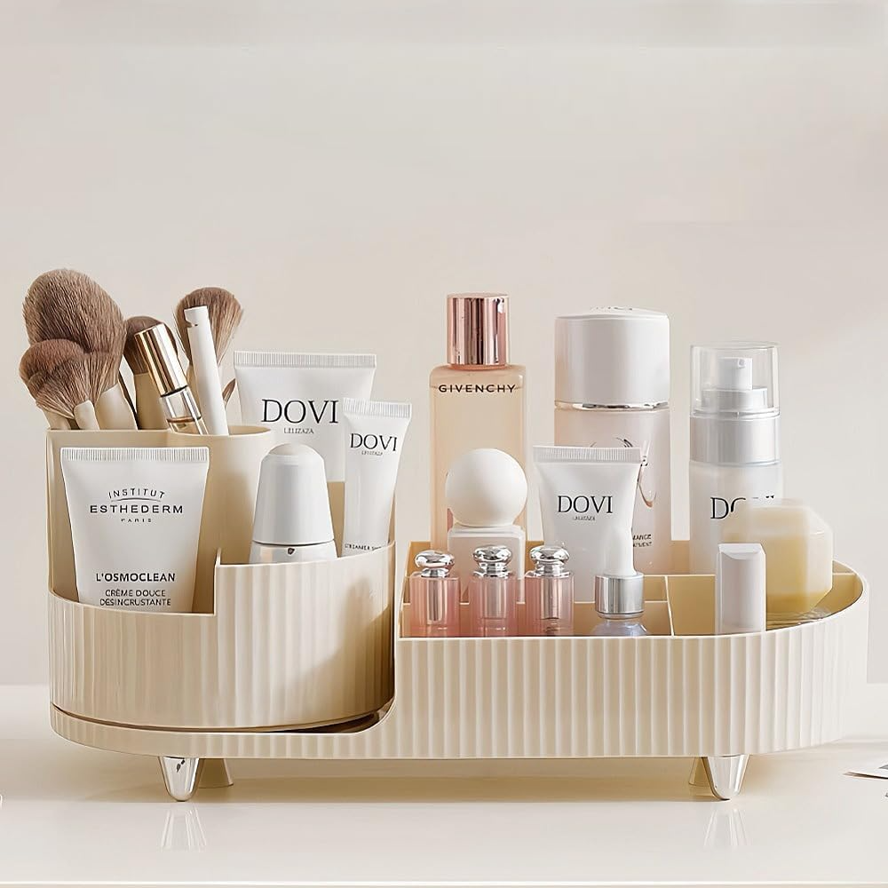 360° Rotating Makeup Organizer For Vanity, Large Capacity for Cosmetics, Cosmetics Skincare Organizers for, Jewelry, Skincare, Bathroom Organizer