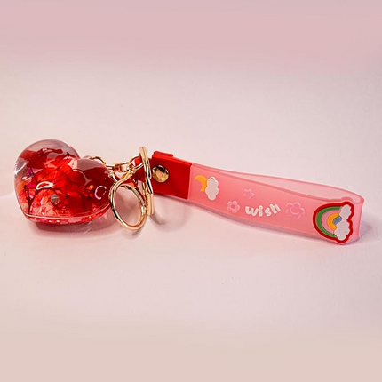 Red Heart -Blissful Liquid Filled Key Chain