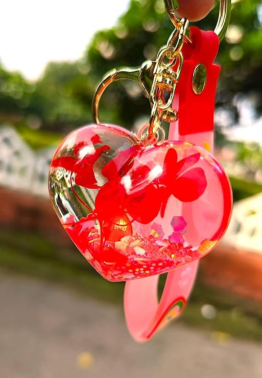 Red Heart -Blissful Liquid Filled Key Chain