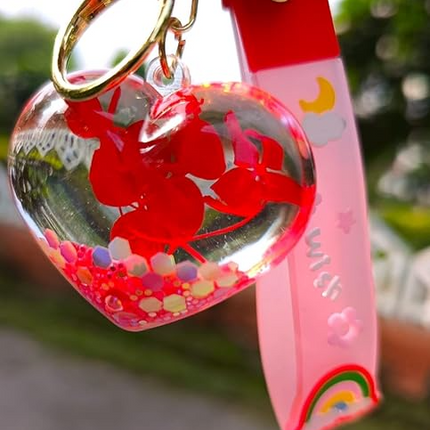Red Heart -Blissful Liquid Filled Key Chain